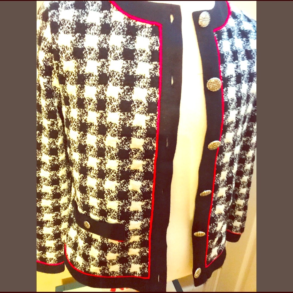 Women’s Vintage houndstooth sweater blazer